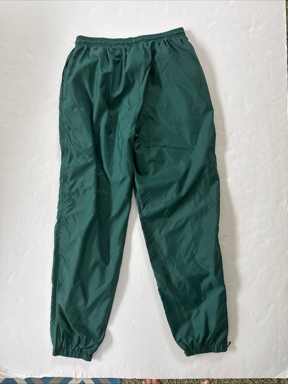 Vintage Adidas Original Green White Trefoil Nylon Track Suit Large 90s Logo - Picture 7 of 11